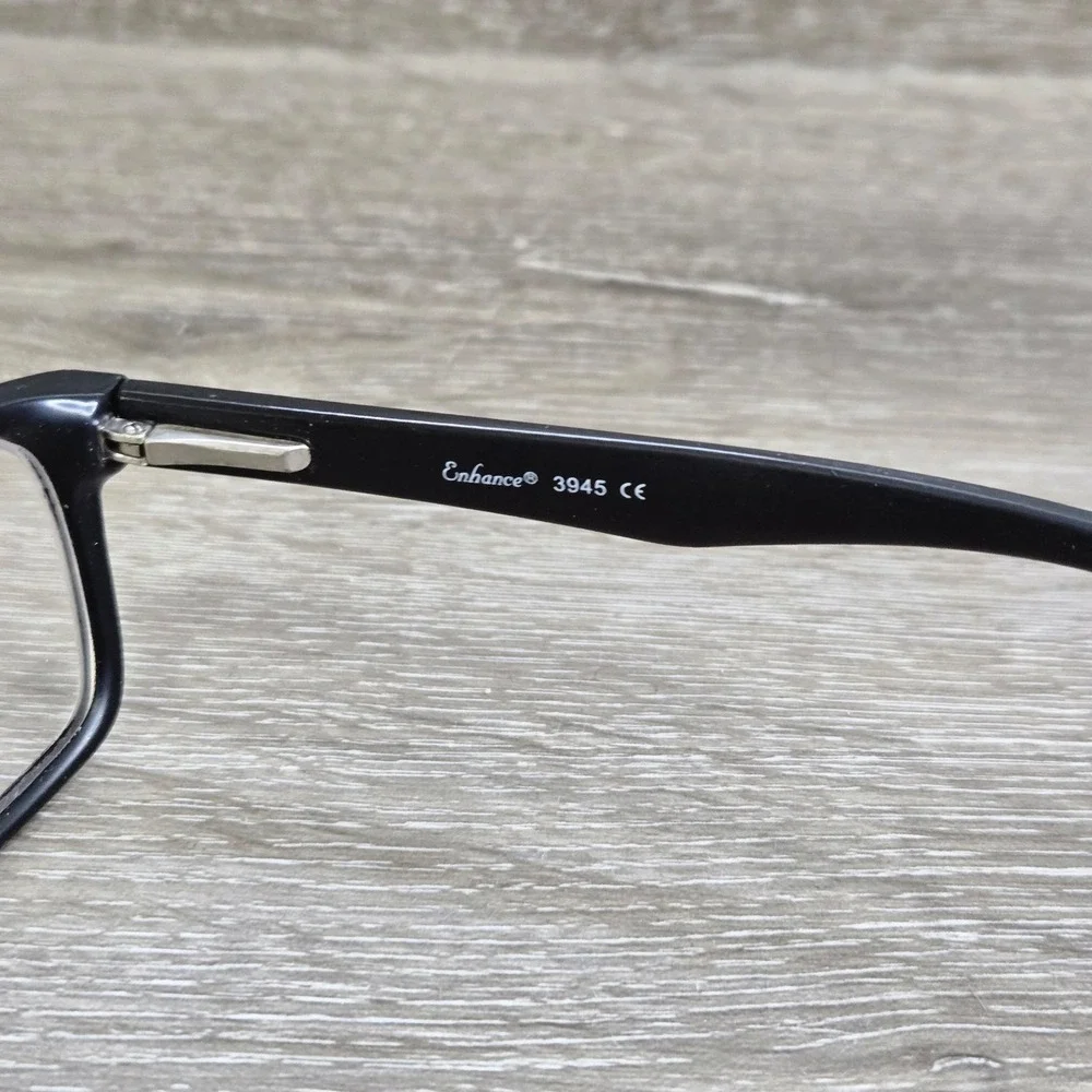 Enhance 3945 Eyeglass Frame Only Matte Black Rectangular Men's Large  55-16-140